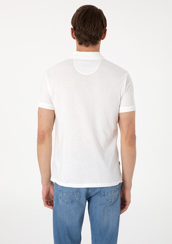 PİERRE CARDİN Beyaz Erkek Slim T-Shirt