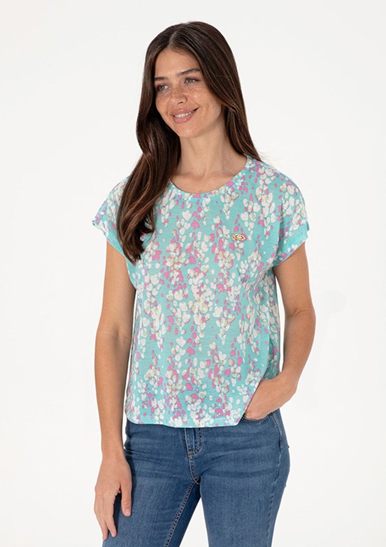 US POLO ASSN Mavi Kadın A-Form Fit T-Shirt