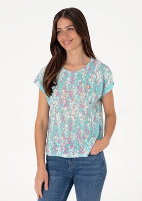 US POLO ASSN Mavi Kadın A-Form Fit T-Shirt