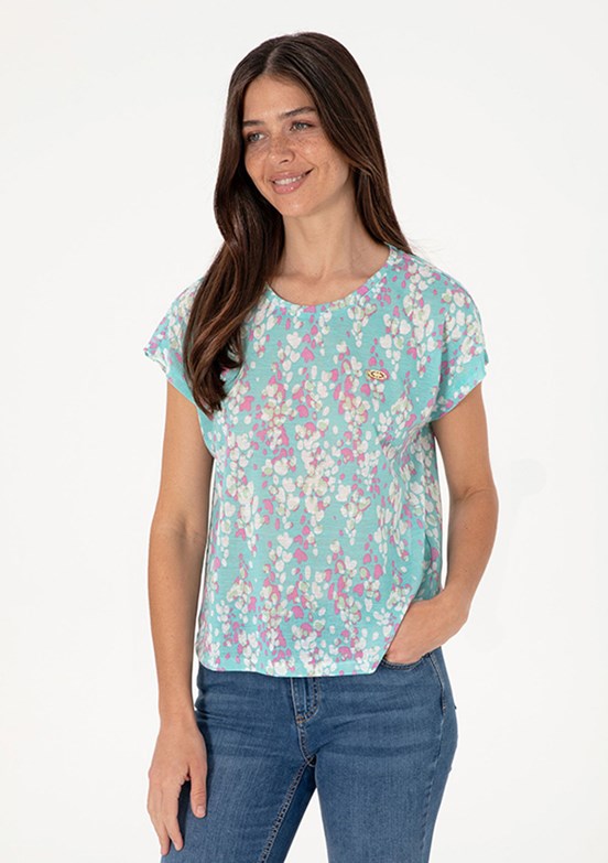 US POLO ASSN Mavi Kadın A-Form Fit T-Shirt