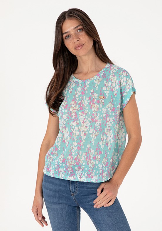 US POLO ASSN Mavi Kadın A-Form Fit T-Shirt
