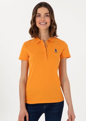 US POLO ASSN Turuncu Kadın Basic T-Shirt
