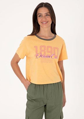 US POLO ASSN Turuncu Kadın A-Form Fit T-Shirt
