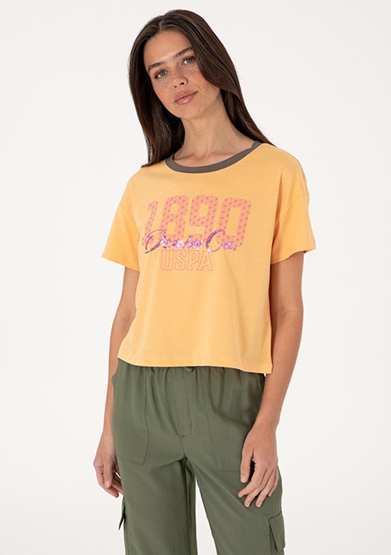 US POLO ASSN Turuncu Kadın A-Form Fit T-Shirt