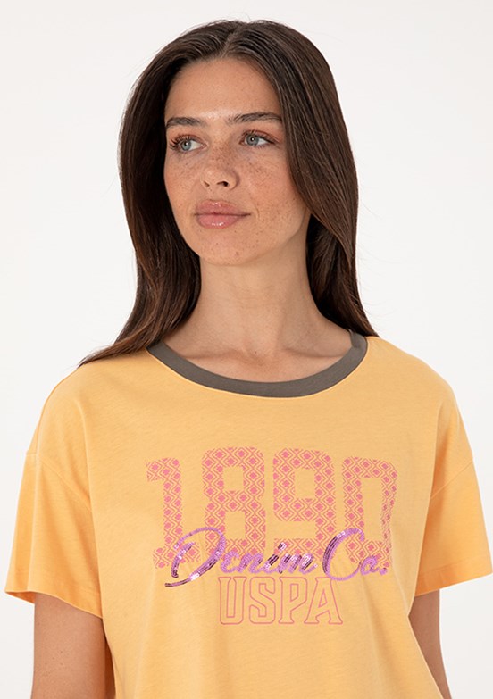 US POLO ASSN Turuncu Kadın A-Form Fit T-Shirt