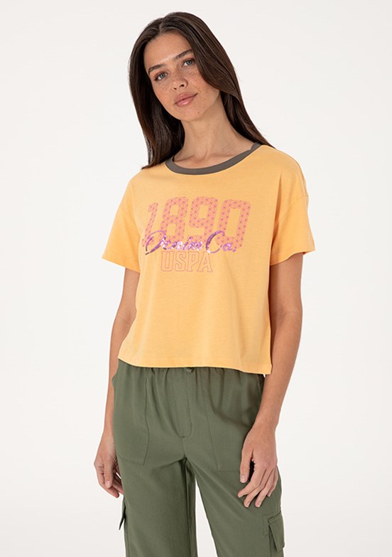 US POLO ASSN Turuncu Kadın A-Form Fit T-Shirt