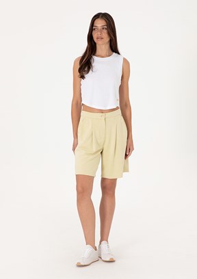 US POLO ASSN Yeşil Kadın Bermuda Şort