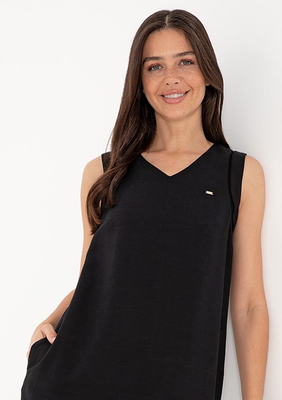 US POLO ASSN Siyah Kadın Dokuma Elbise
