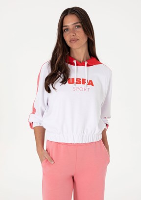 US POLO ASSN Beyaz Kadın A-Form Fit Sweatshirt