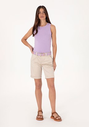 US POLO ASSN Bej Kadın Bermuda Şort