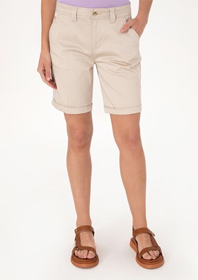 US POLO ASSN Bej Kadın Bermuda Şort