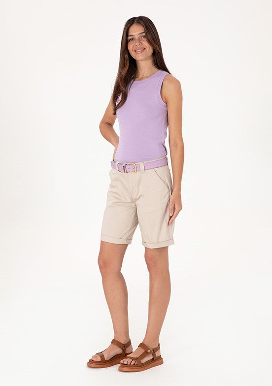 US POLO ASSN Bej Kadın Slim Şort