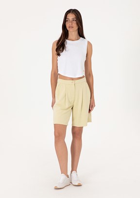 US POLO ASSN Yeşil Kadın Bermuda Şort
