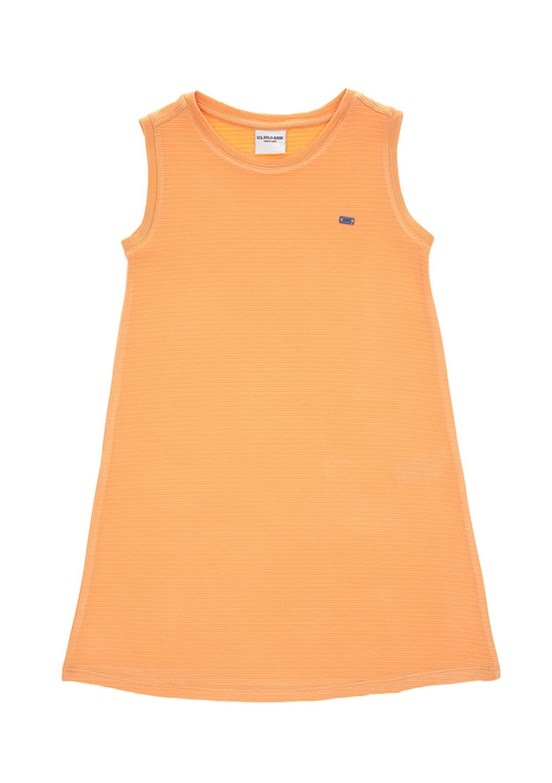 US POLO ASSN Turuncu Kız Çocuk Örme Elbise