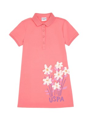 US POLO ASSN Pembe Kız Çocuk Örme Elbise
