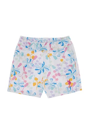 US POLO ASSN Beyaz Kız Çocuk Bermuda Şort
