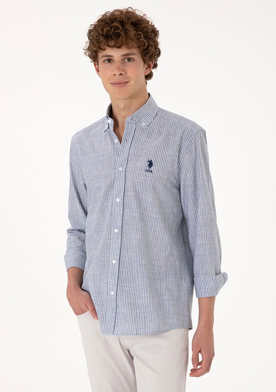 US POLO ASSN Lacivert Erkek Uzun Kol Gömlek