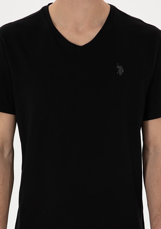 US POLO ASSN Siyah Erkek Basic T-Shirt