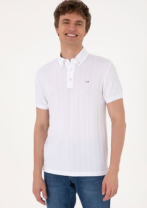 US POLO ASSN Beyaz Erkek Slim T-Shirt