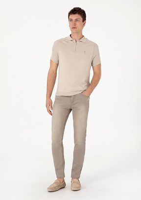 US POLO ASSN Bej Erkek Slim Jean Pantolon