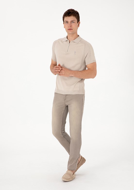 US POLO ASSN Bej Erkek Slim Jean Pantolon