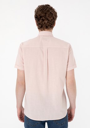 US POLO ASSN Pembe Erkek Kısa Kol Gömlek