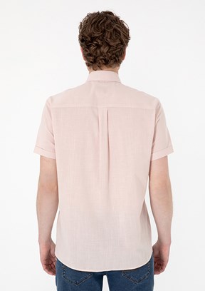 US POLO ASSN Pembe Erkek Kısa Kol Gömlek