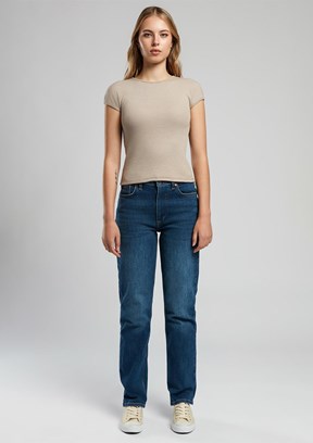 LEE COOPER Bej Rosa Kadın O Yaka T-shirt