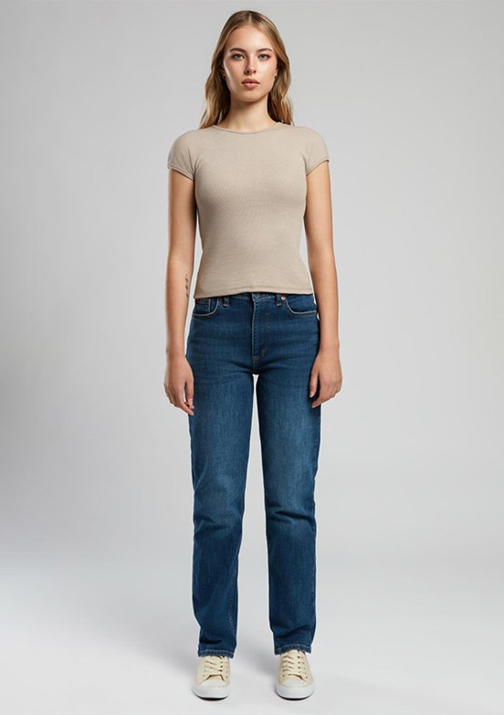 LEE COOPER Bej Rosa Kadın O Yaka T-shirt
