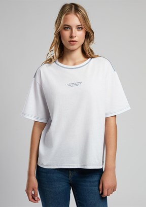 LEE COOPER Karbe Ekru-L Kadın O Yaka T-shirt