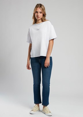 LEE COOPER Karbe Ekru-L Kadın O Yaka T-shirt