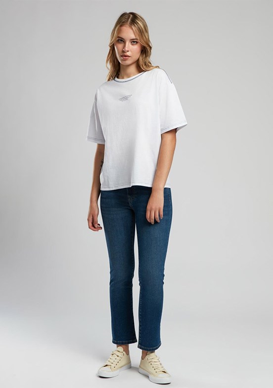 LEE COOPER Karbe Ekru-L Kadın O Yaka T-shirt