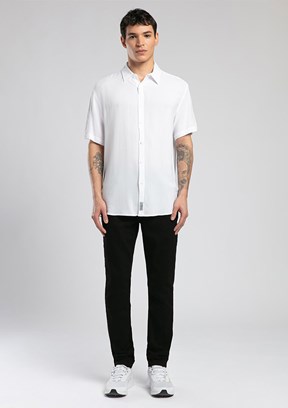LEE COOPER Basices Beyaz Erkek Uzun Kol Dokuma Gömlek