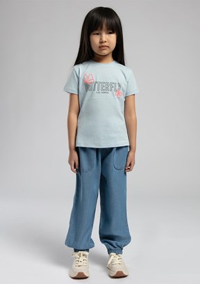 LEE COOPER Mavi Kız Çocuk Baskılı T-Shirt