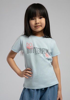 LEE COOPER Mavi Kız Çocuk Baskılı T-Shirt