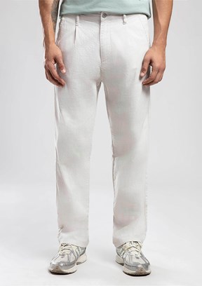 LEE COOPER Beyaz Erkek Dokuma Pantolon