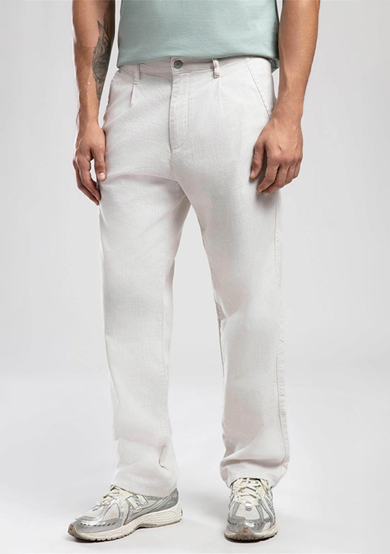 LEE COOPER Beyaz Erkek Dokuma Pantolon