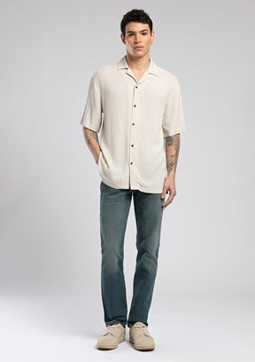 LEE COOPER Faylin Bej Erkek Kısa Kol Dokuma Gömlek