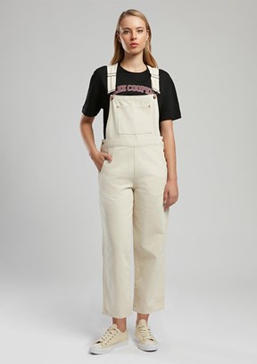 LEE COOPER Flowers Ekru Kadın Dokuma Salopet