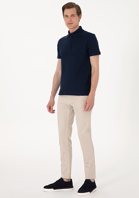 PİERRE CARDİN Bej Erkek Slim Jean Pantolon