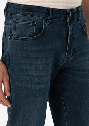 PİERRE CARDİN Erkek Mavi Straight Jean Pantolon