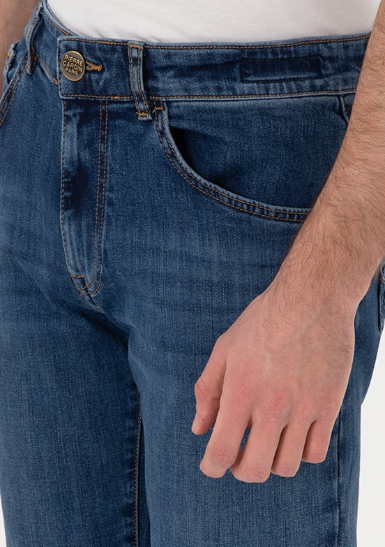 PİERRE CARDİN Erkek Mavi Slim Jean Pantolon