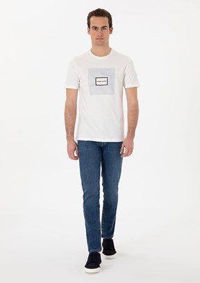 PİERRE CARDİN Erkek Mavi Slim Jean Pantolon