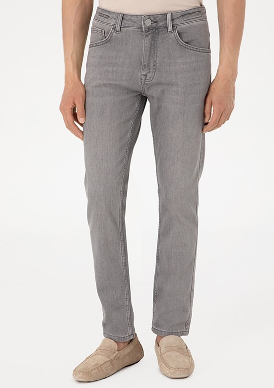 PİERRE CARDİN Gri Erkek Slim Jean Pantolon
