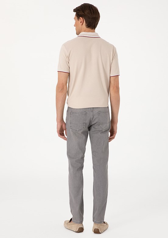PİERRE CARDİN Gri Erkek Slim Jean Pantolon