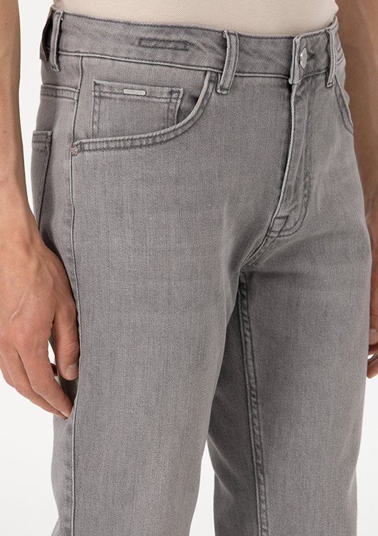 PİERRE CARDİN Gri Erkek Slim Jean Pantolon