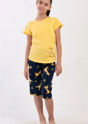 VİENETTA Sarı Kız Çocuk Pijama Şort Takım