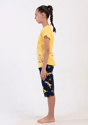 VİENETTA Sarı Kız Çocuk Pijama Şort Takım