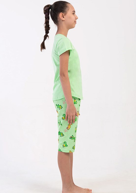 VİENETTA Yeşil Kız Çocuk Pijama Şort Takım