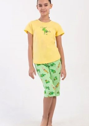VİENETTA Sarı Kız Çocuk Pijama Şort Takım